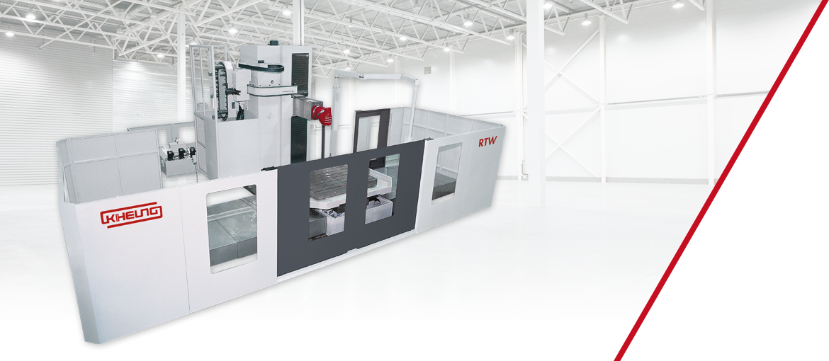 Flachgeführte CNC-Bettfräsmaschinen mit großem Rundtisch, verfahrbarem Ständer und neuester HEIDENHAIN oder SIEMENS Steuerung.